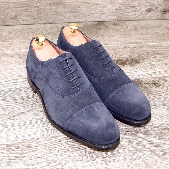 * NIB * $425 Allen Edmonds BRADY 9.5 D Navy Suede * add $15 new Trees main image 7